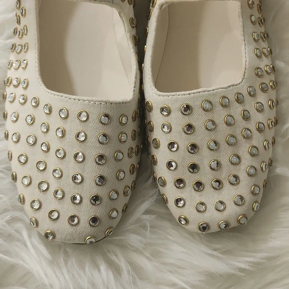 NWOT. Camila Coelho X Revolve Princess Mary Jane Flats Sz.9 - Picture 4 of 9